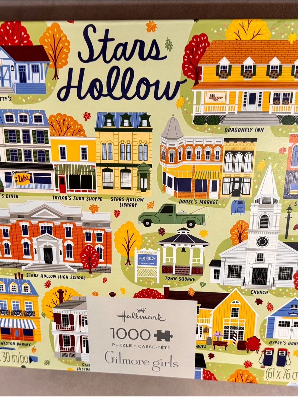 Hallmark Stars Hollow Puzzle Box - White, Yellow, Green, Red